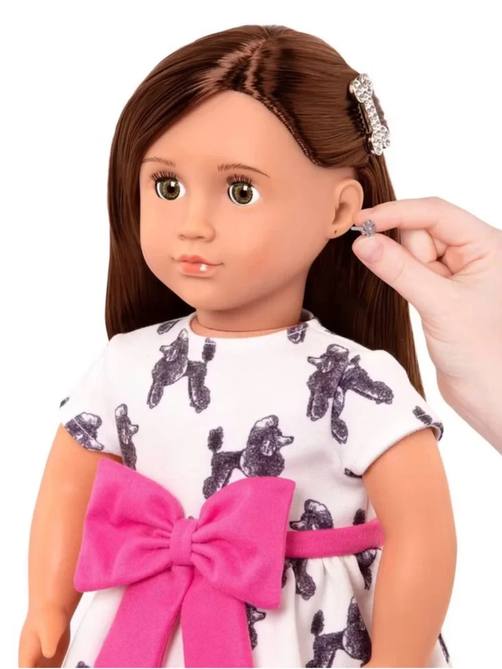 Our Generation Nancy Doll w/ Jewelry Box & Pierced Ears 6 Earrings 2 Bracelets